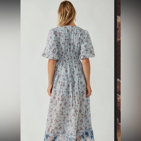 Free People Lysette Floral Boho Maxi NWT Bluebell Combo size XS - Picture 4 of 5